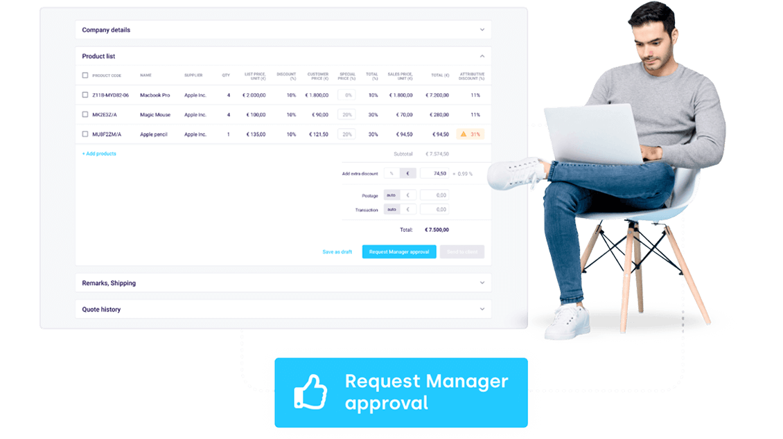 Manager approval in sales portal propeller